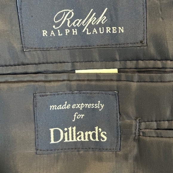 Ralph by Ralph Lauren 2 Button Sport Coat 44L Blue Windowpane Wool Silk Blend - Picture 8 of 10